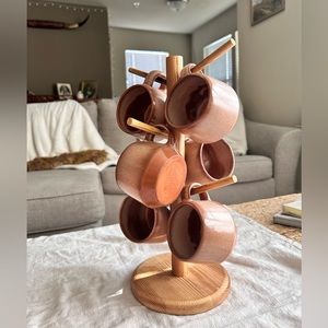 6 Terra-cotta Frankoma Original Tea mugs.